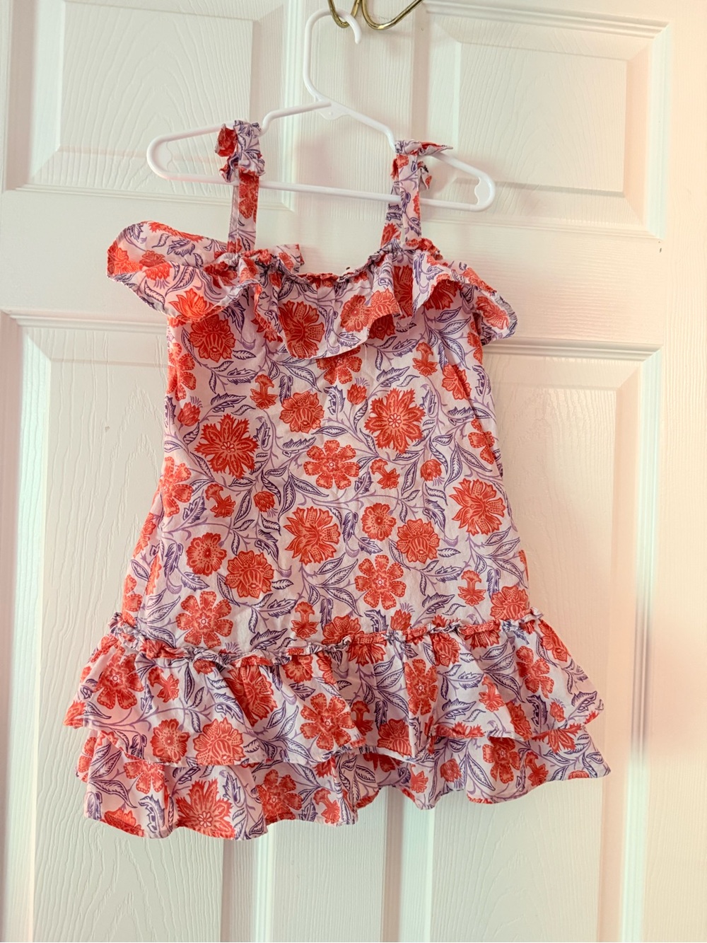 Janie and Jack Pink Dress with Red Floral Print